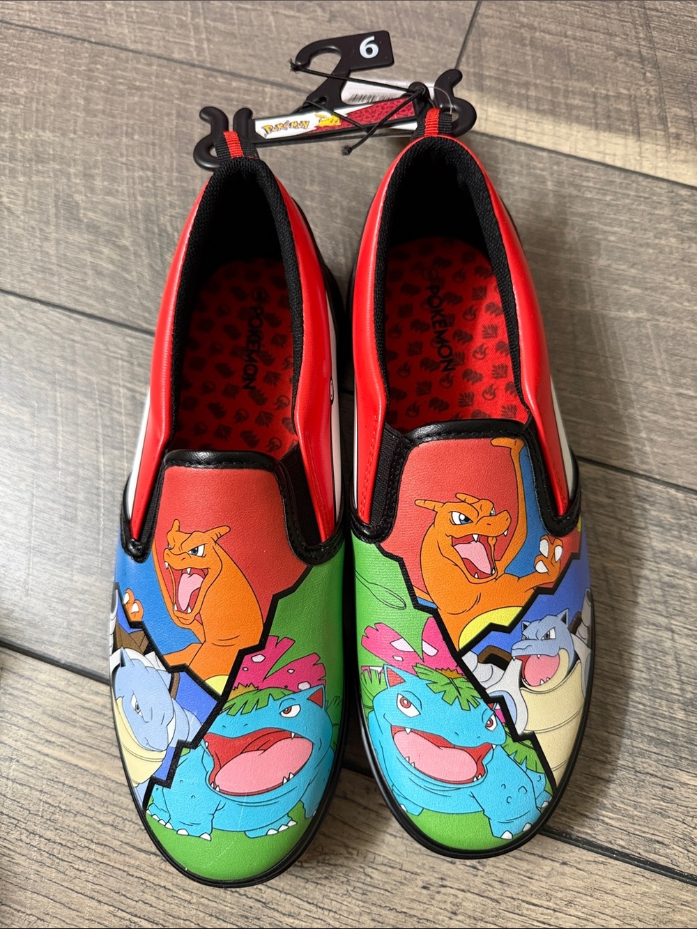 Kids' Pokemon Red Multicolor Slip-On Shoes - Size 6